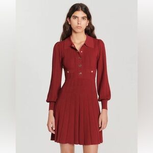Sandro Burgundy Knit dress